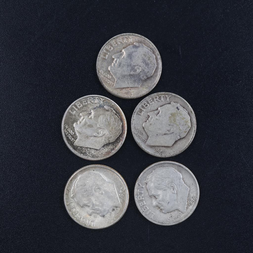 5 US Silver Dimes