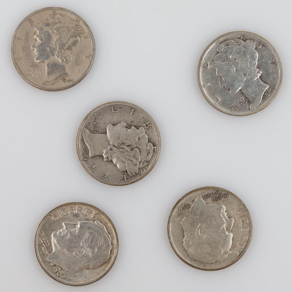 5 US Silver Dimes