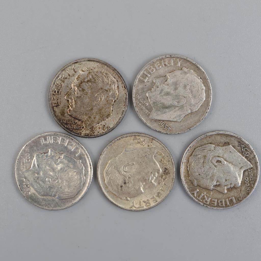 5 US Silver Dimes