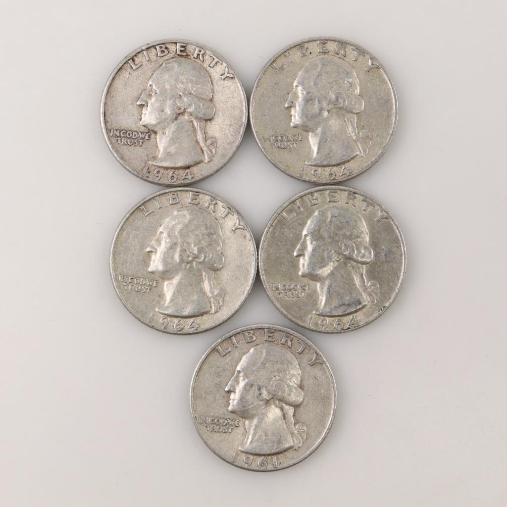 5 Washington Silver Quarters | Property Room