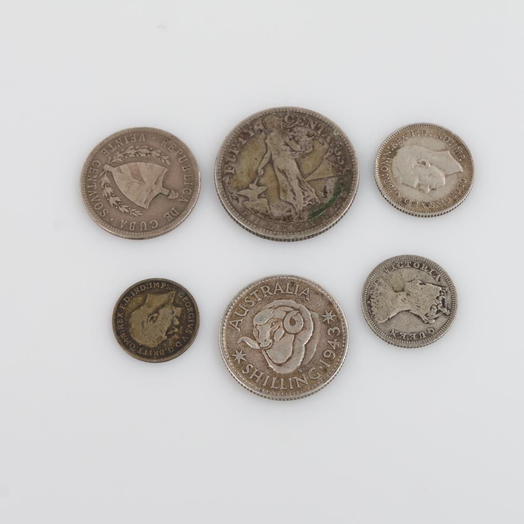 6 Foreign Silver Coins