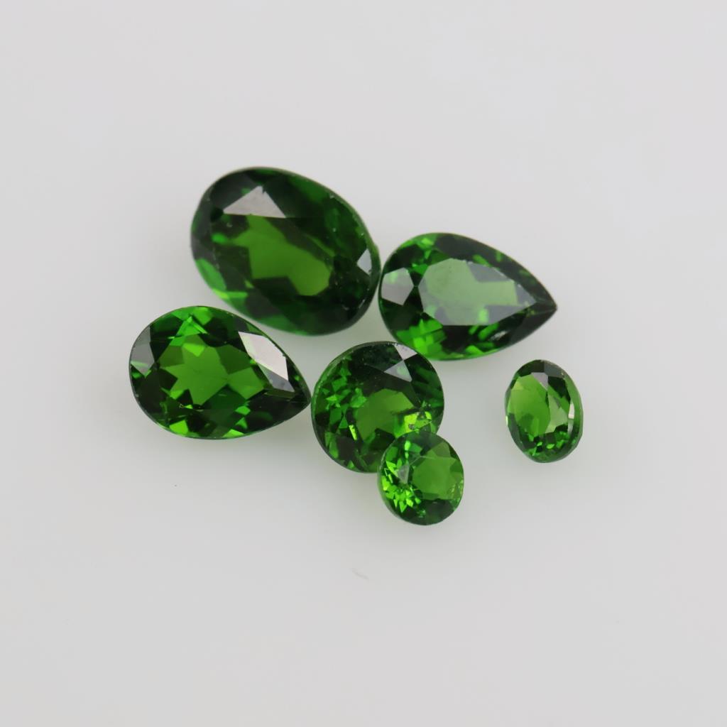 6 Green Tourmaline Faceted Loose Stones