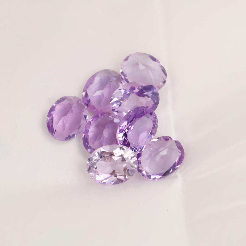 8 Loose Oval Amethyst Gemstones