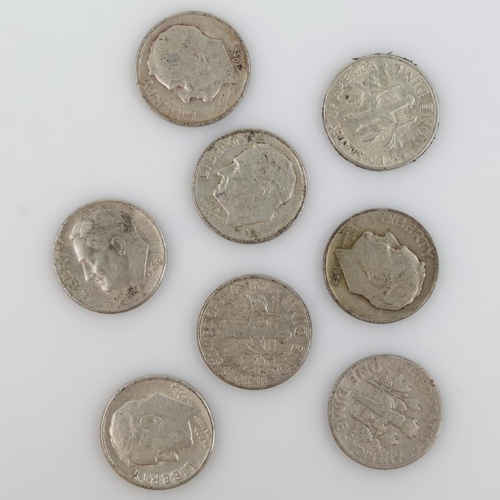 8 US Silver Dimes