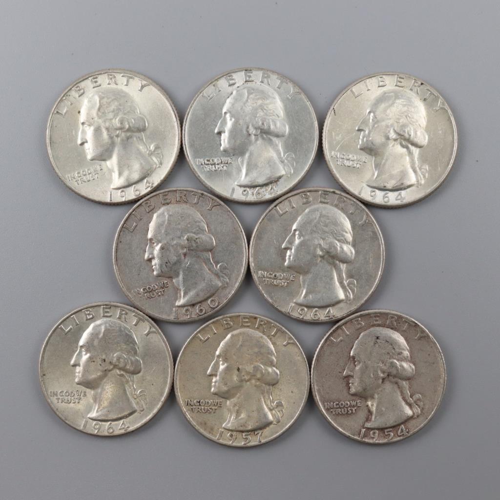 8 US Silver Quarters | Property Room