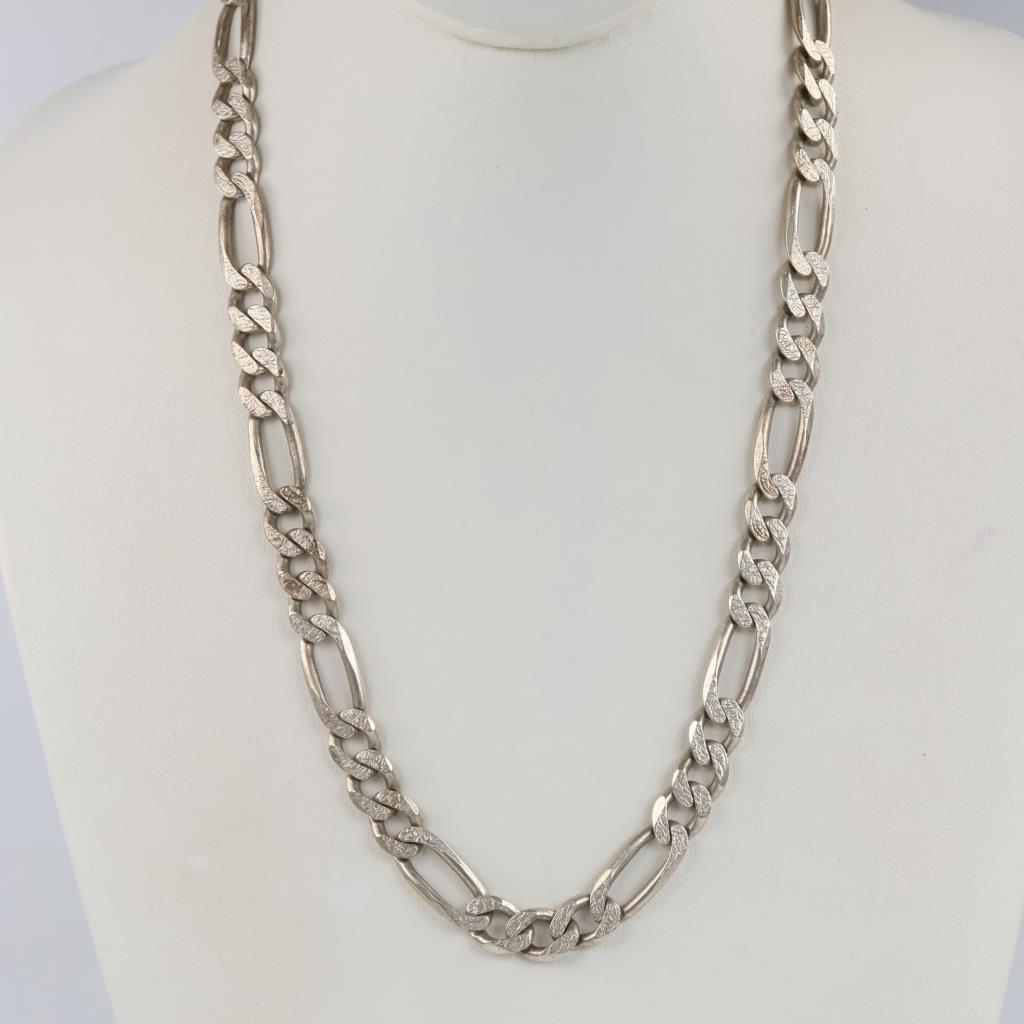 .800 Silver Figaro Chain Necklace