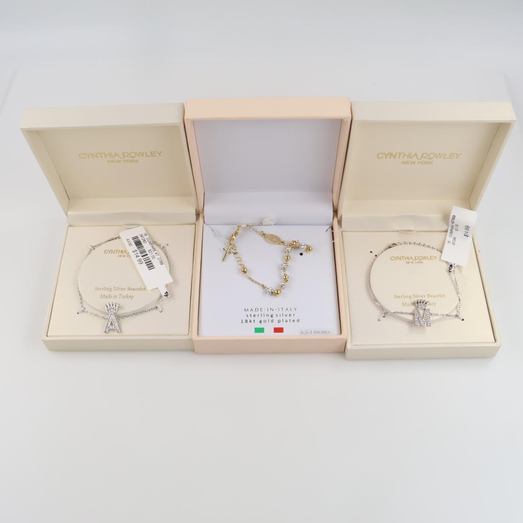 .800-.900 Silver Jewelry, 3 Pieces
