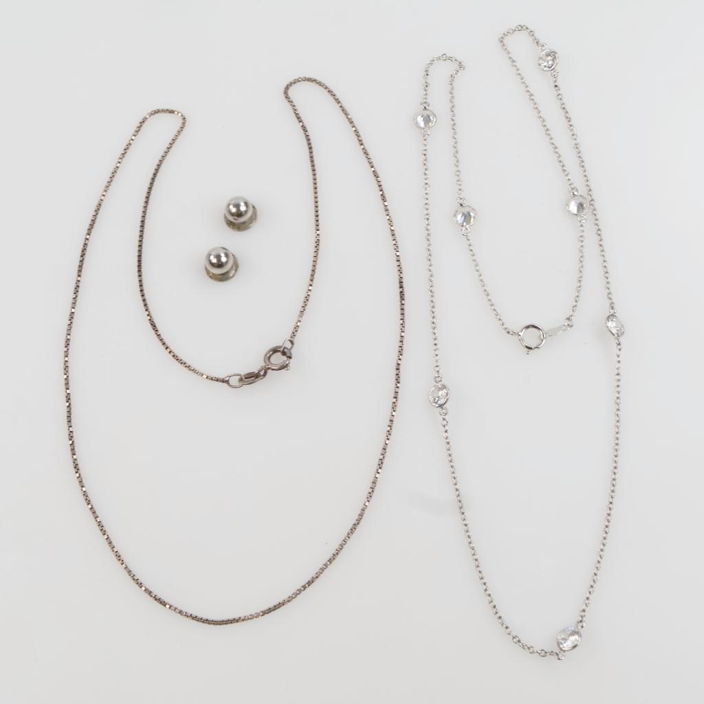 .800-.900 Silver Jewelry, 4 Pieces