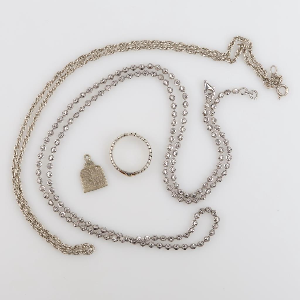 .800-.900 Silver Jewelry, 4 Pieces