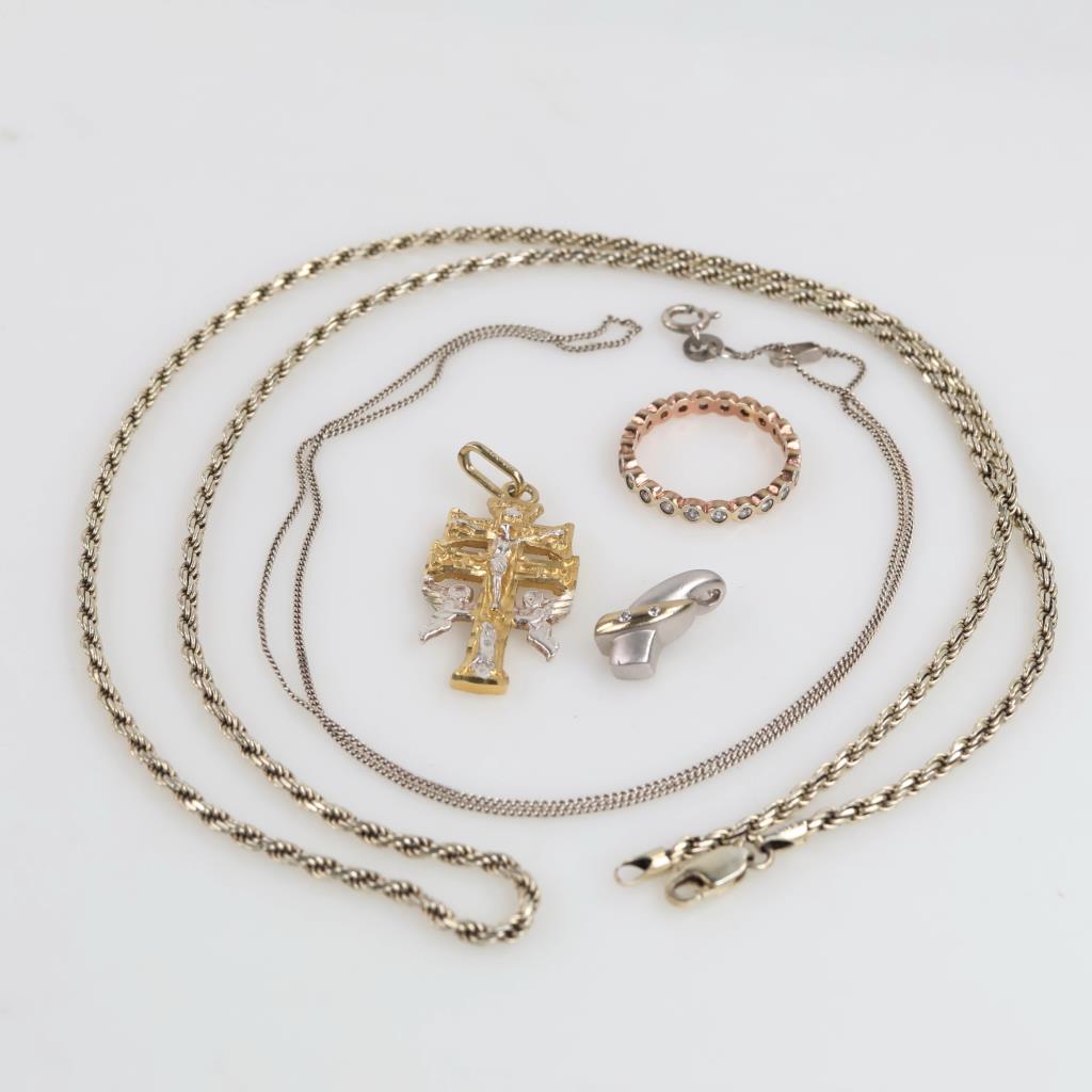 .800-.900 Silver Jewelry, 5 Pieces