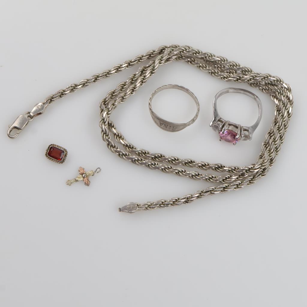 .800-.900 Silver Jewelry, 5 Pieces