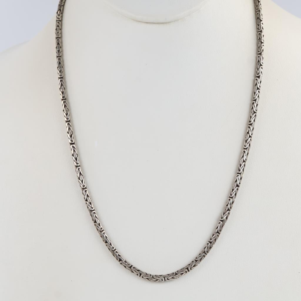 .850 Silver Byzantine Chain Necklace