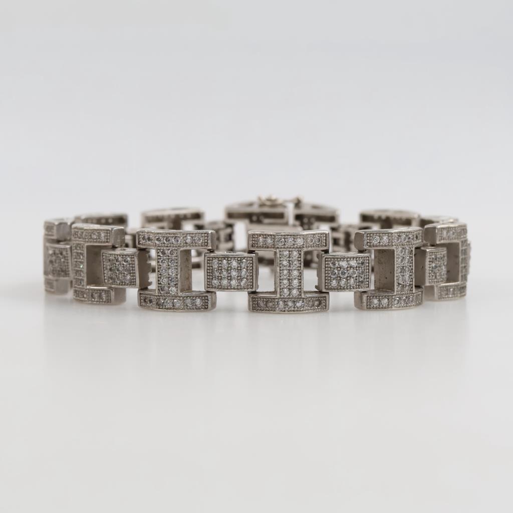 .850 Silver Clear Stone Bracelet