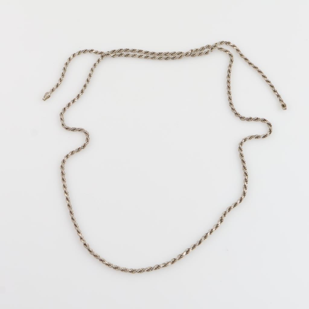 .870 Silver Twisted Rope Necklace