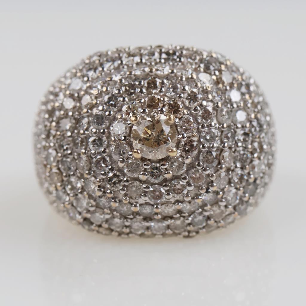 8.85cts TW Diamond 10kt Gold Iced-Out Signet Ring -Evaluated By Our Certified Gemologist-AGS/GIA
