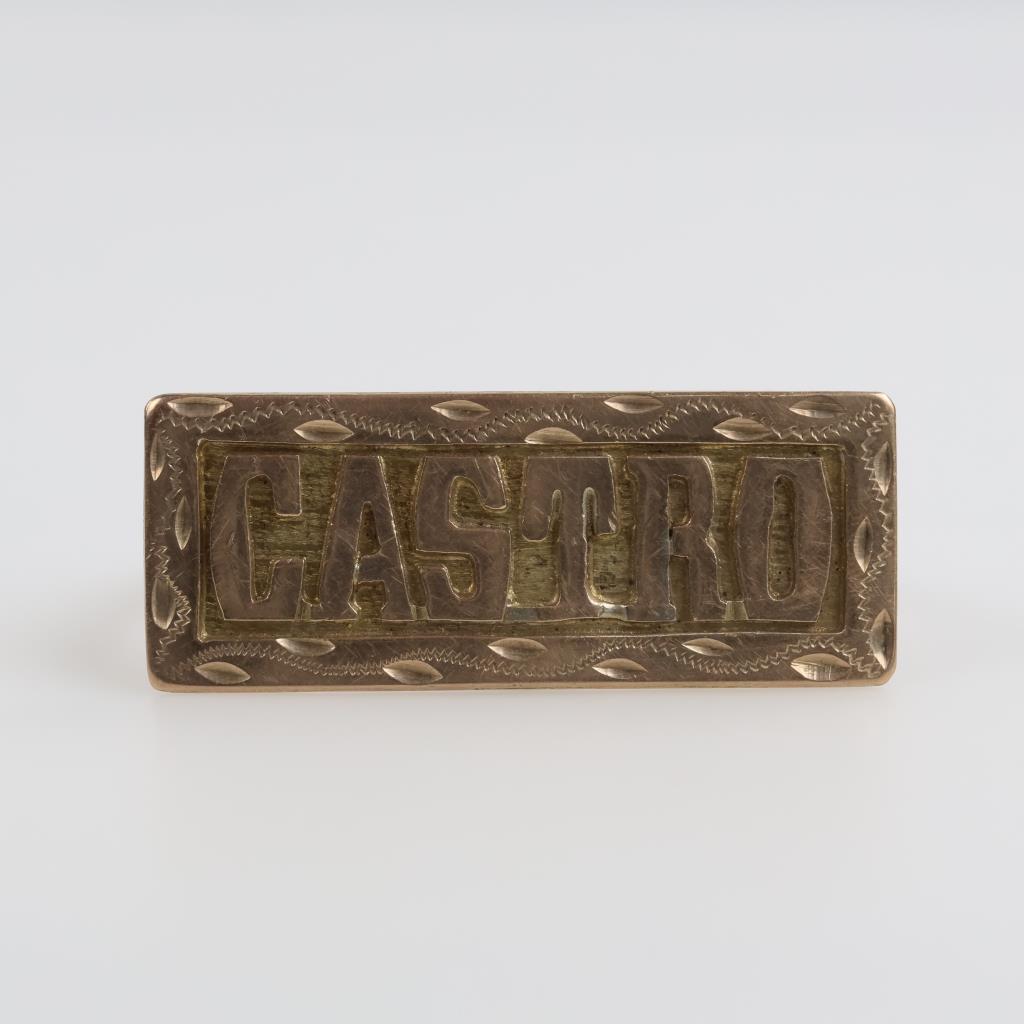 8kt Gold Name Plate Double Ring