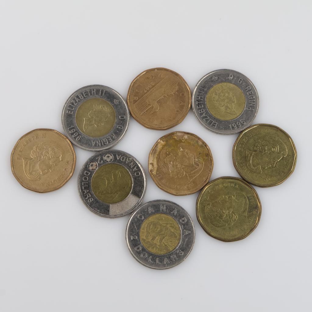 9 Canadian Coins