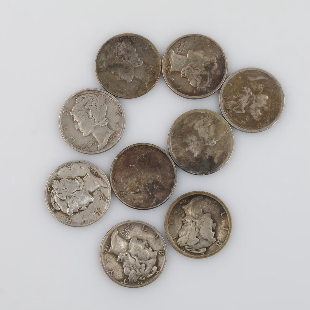 Silver 9 9 Mercury Silver Dimes | Property Room