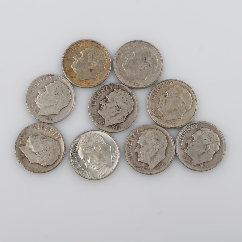 9 Silver US Dimes