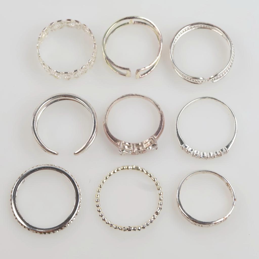 9 Sterling Silver Rings