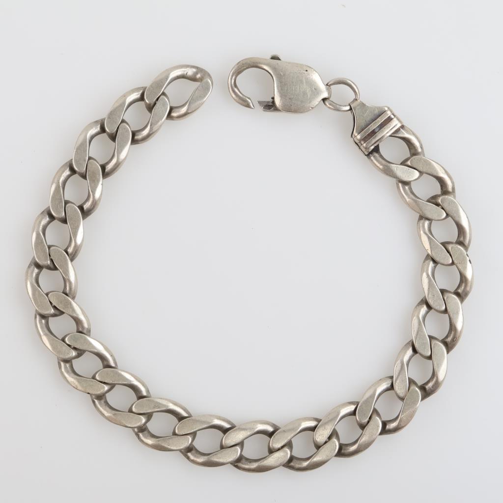 .900 Silver Curb Chain Bracelet