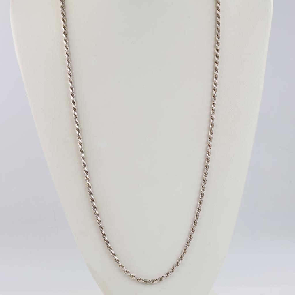 .900 Silver Twisted Rope Necklace