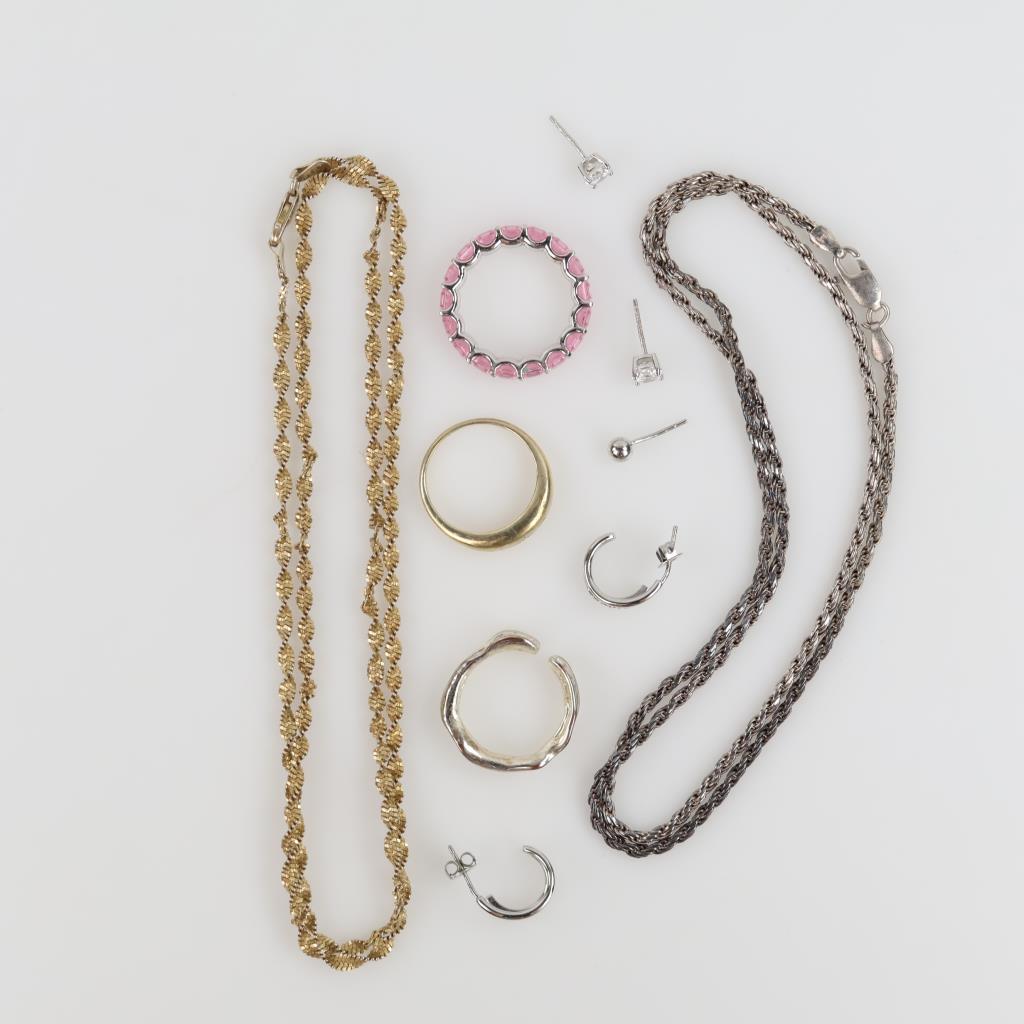 .900-.800 Silver Jewelry, 10 Pieces