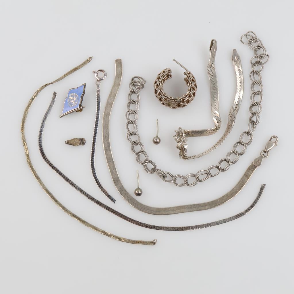 .900-.800 Silver Jewelry, 11 Pieces