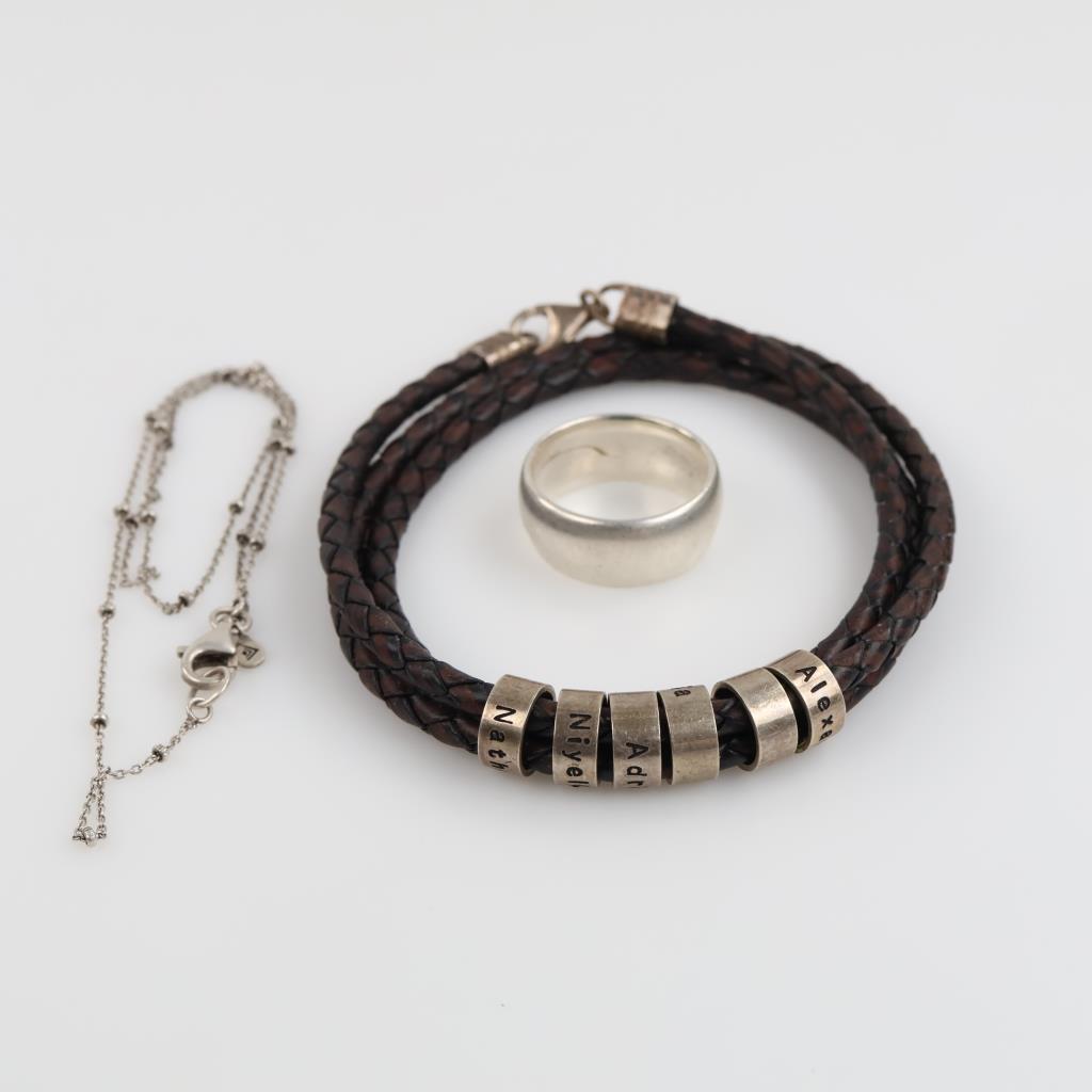 .900-.800 Silver Jewelry, 3 Pieces