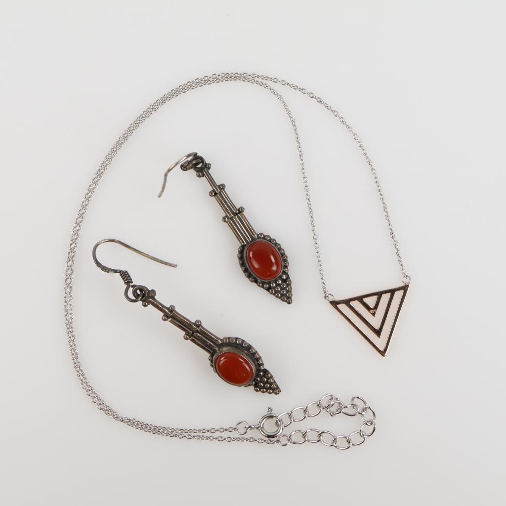 .900-.800 Silver Jewelry, 3 Pieces