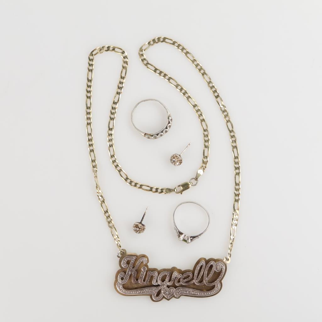 .900-.800 Silver Jewelry, 5 Pieces