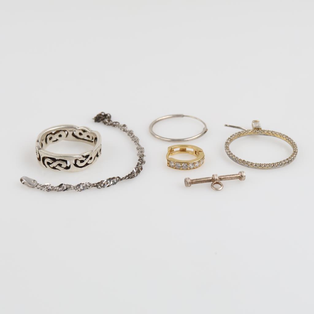 .900-.800 Silver Jewelry, 6 Pieces