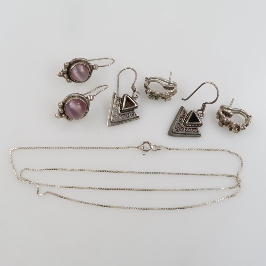 .900-.800 Silver Jewelry, 7 Pieces