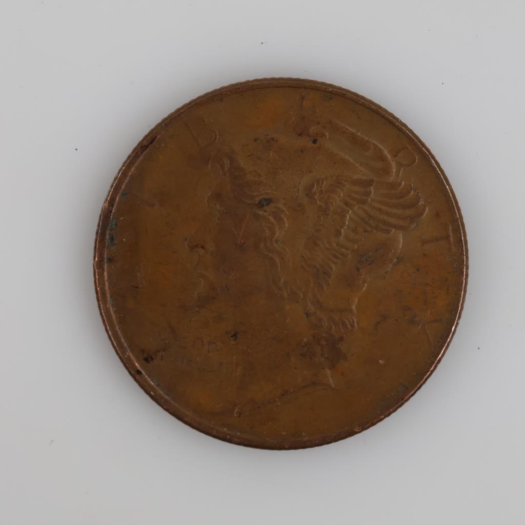.999 Fine Copper Mercury Copper Round 1/4 Oz