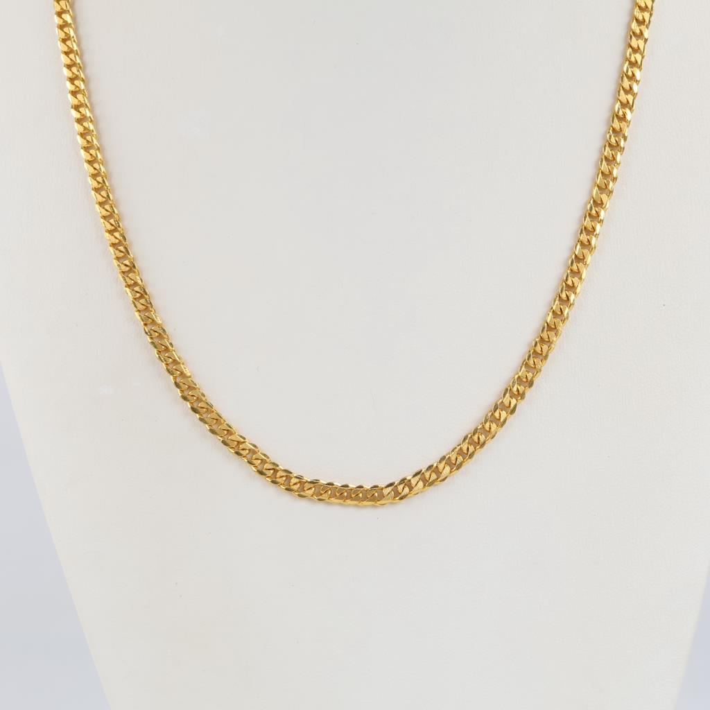 .999 Gold Curb Link Necklace-Evaluated By Our Certified Gemologist-AGS/GIA