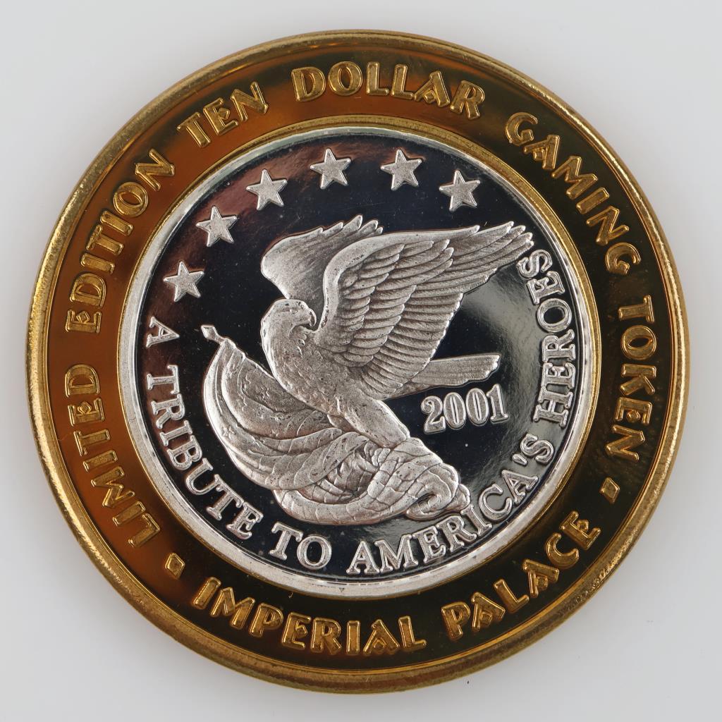 .999 Silver And Brass Imperial Palace Gaming Token