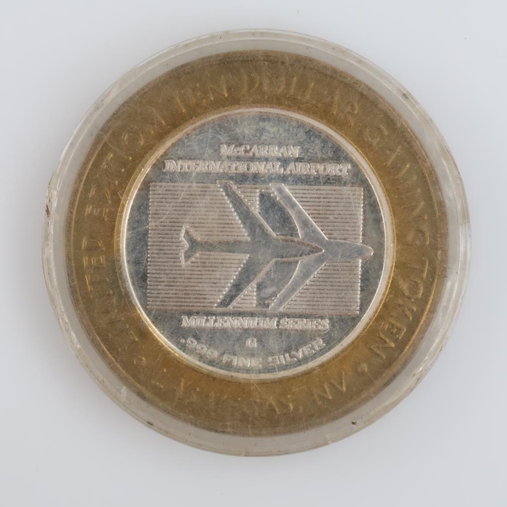 .999 Silver And Brass Millennilim Services Gaming Token