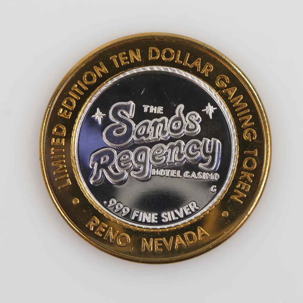 .999 Silver And Brass The Sands Regency Gaming Token