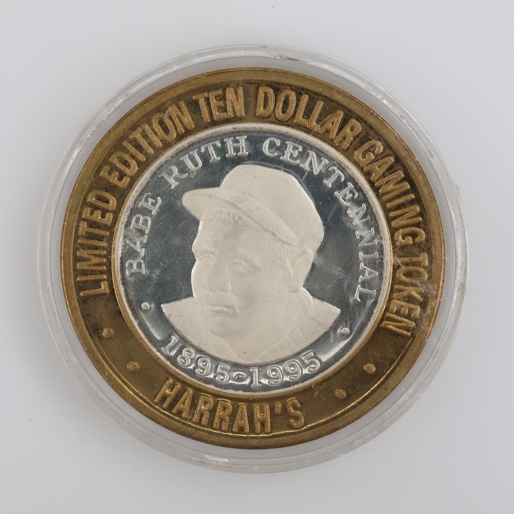 .999 Silver & Brass Harrah's Gaming Token