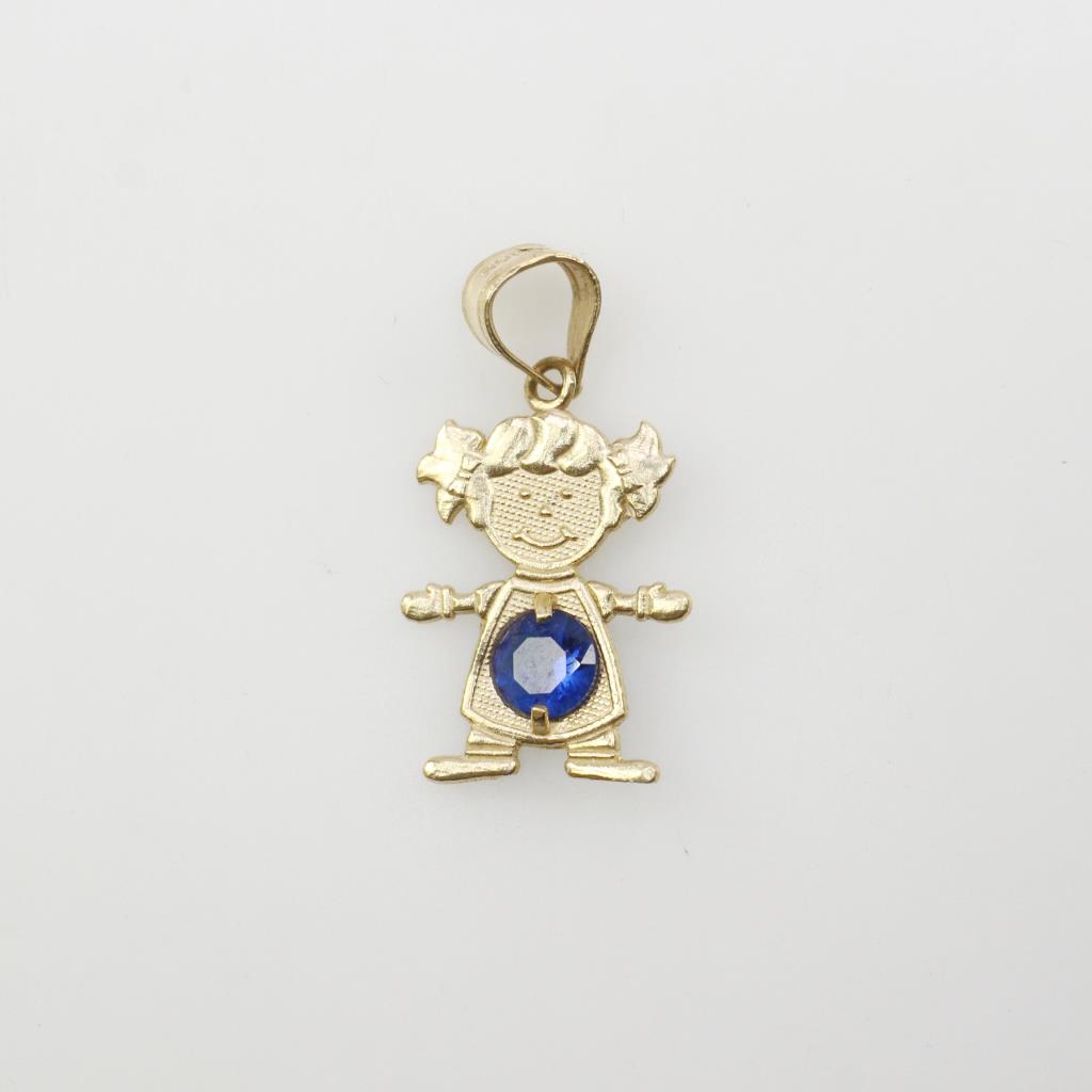 9kt Gold Blue Stone Little Girl Pendant Property Room