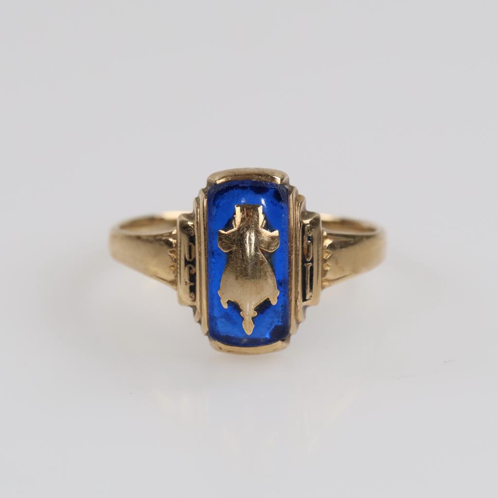 9kt Gold Blue Stone Ring
