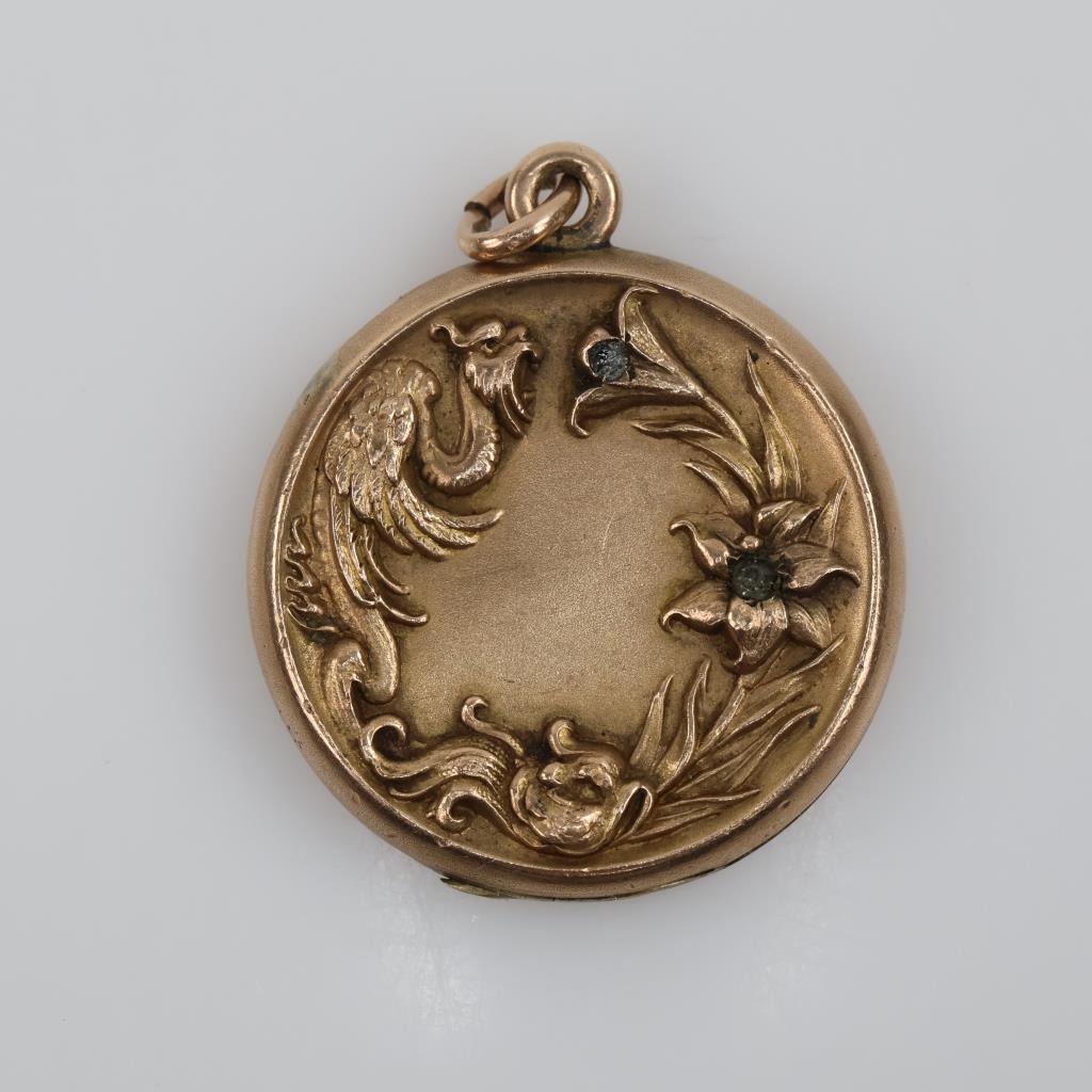 9kt Gold Clear Stone Locket