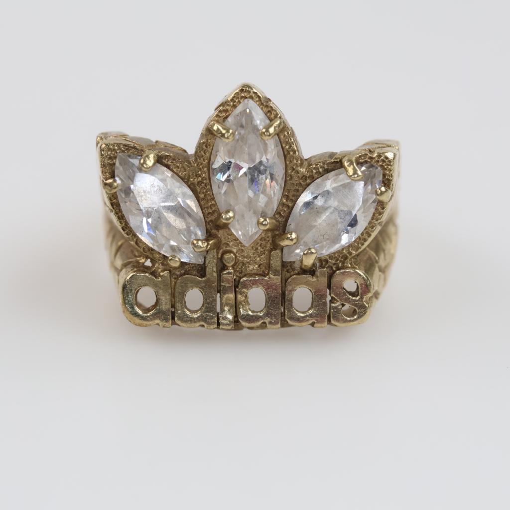 9kt Gold Clear Stone RIng
