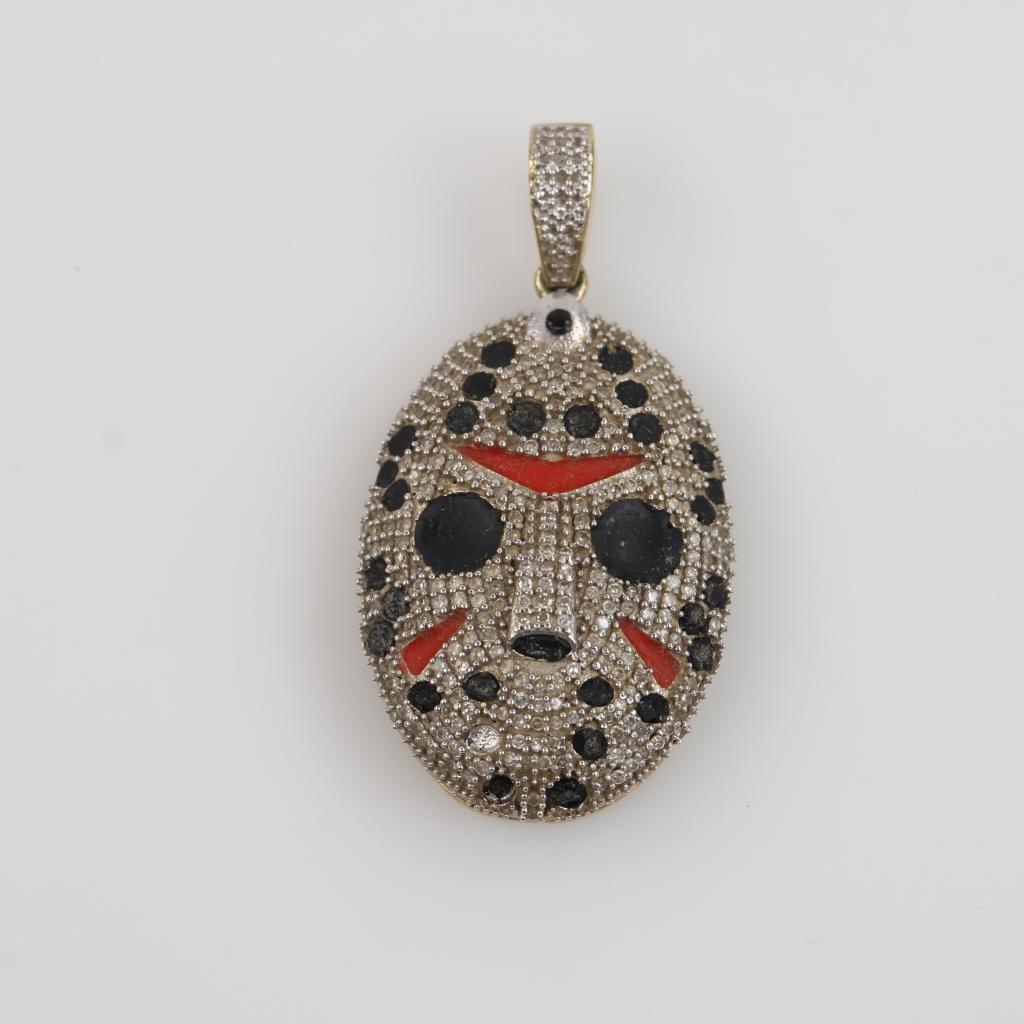 9kt Gold Diamond Hockey Mask Pendant