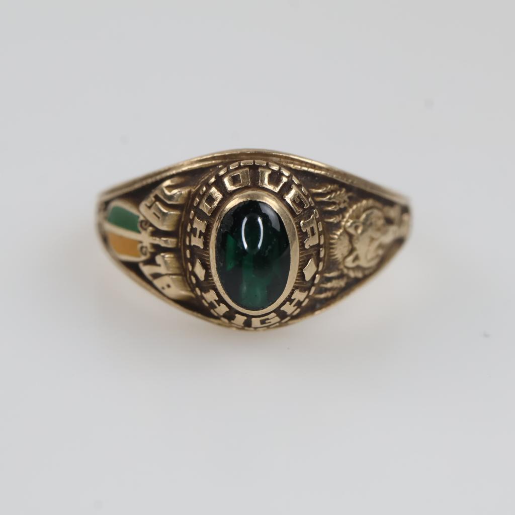 9kt Gold Green Stone Class Ring