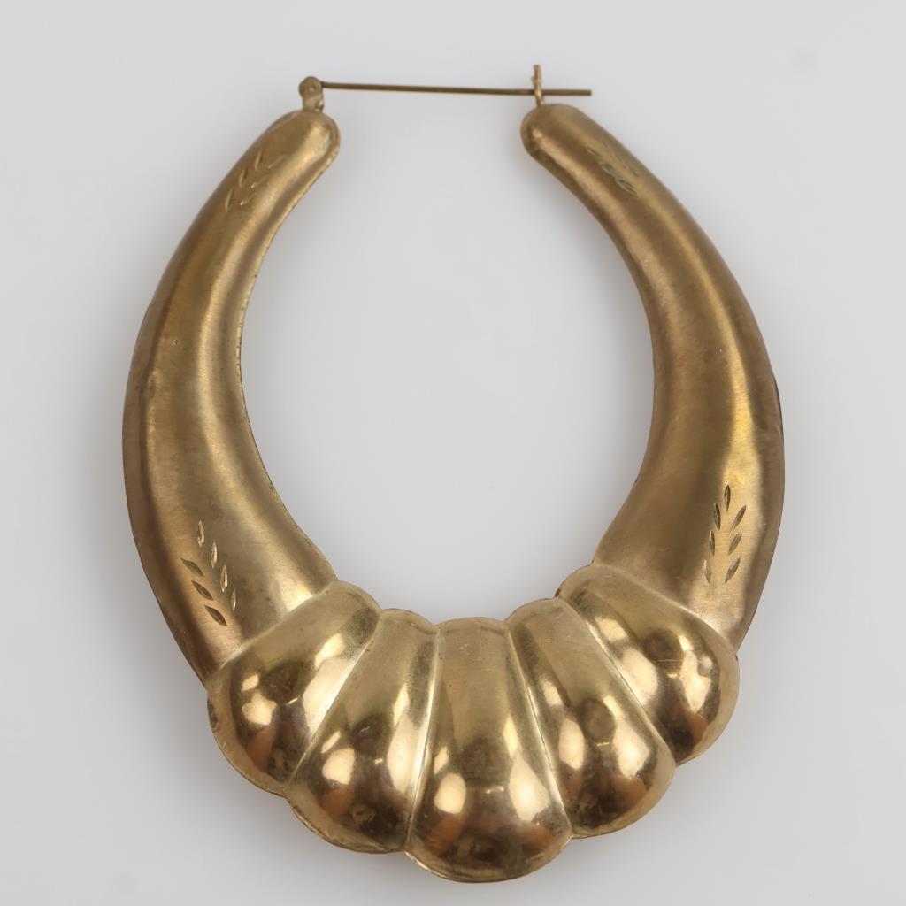 9kt Gold Hollow Earring