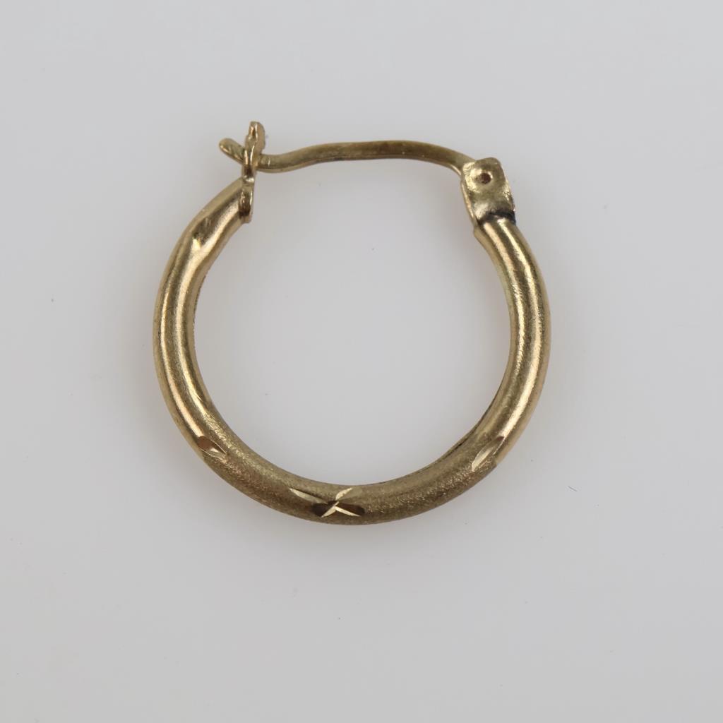9kt Gold Hollow Hoop Single Earring