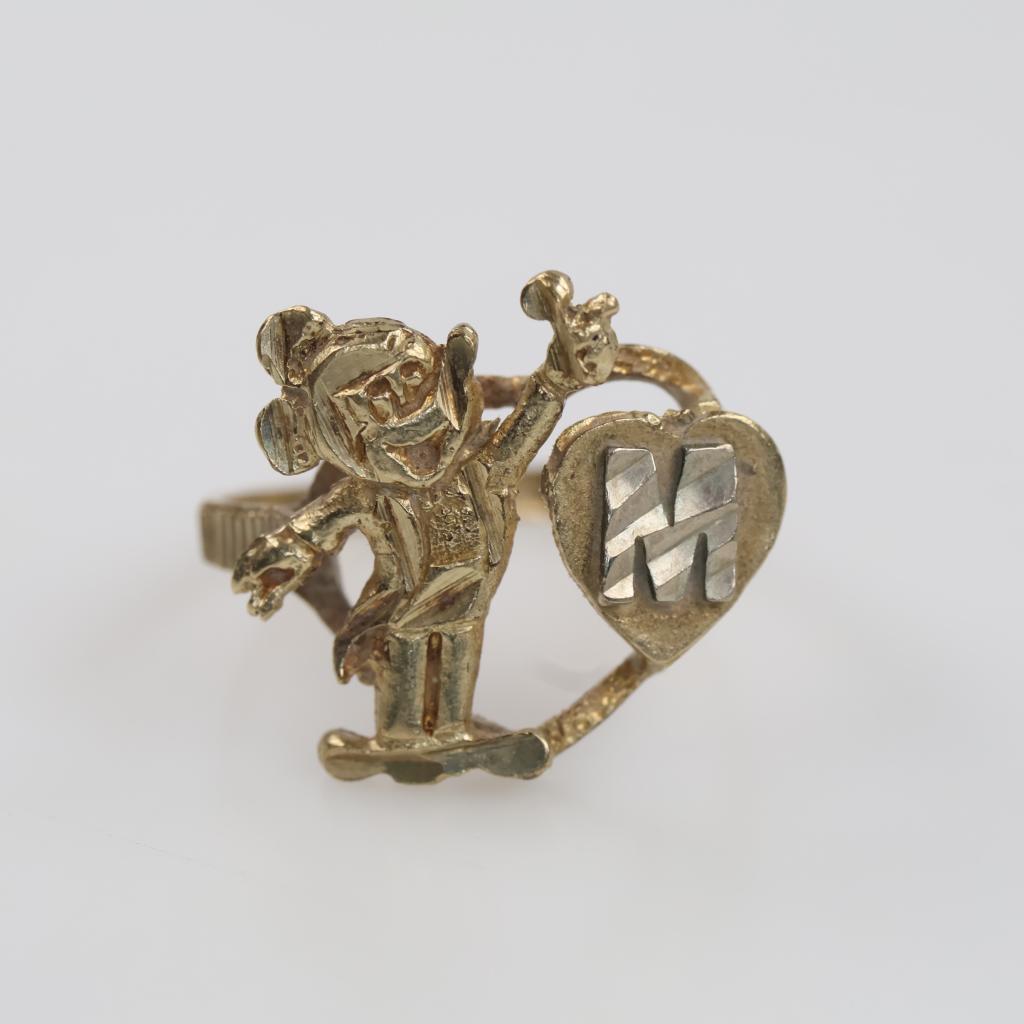 9kt Gold Initial Ring