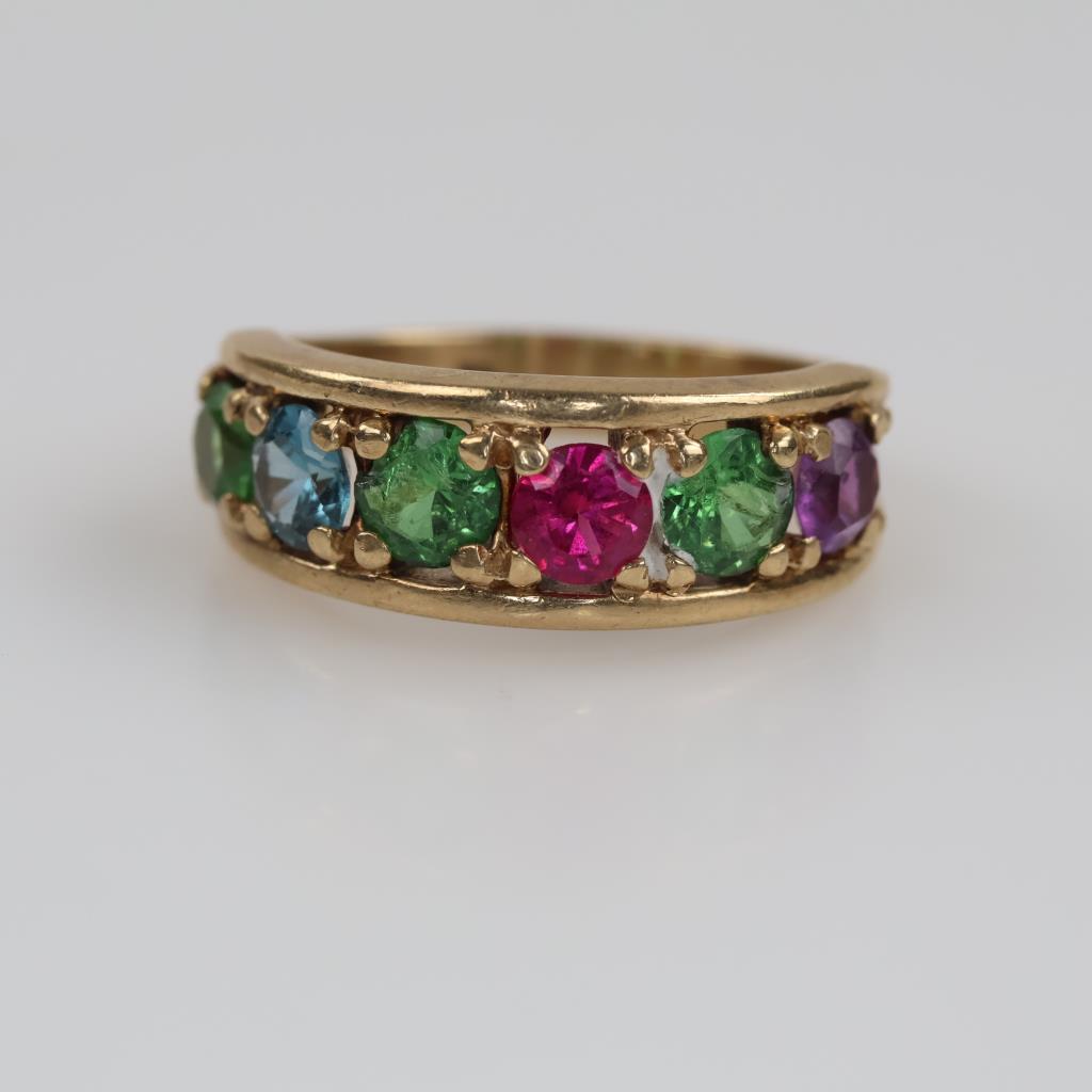 9kt Gold Multi-color Stone Ring