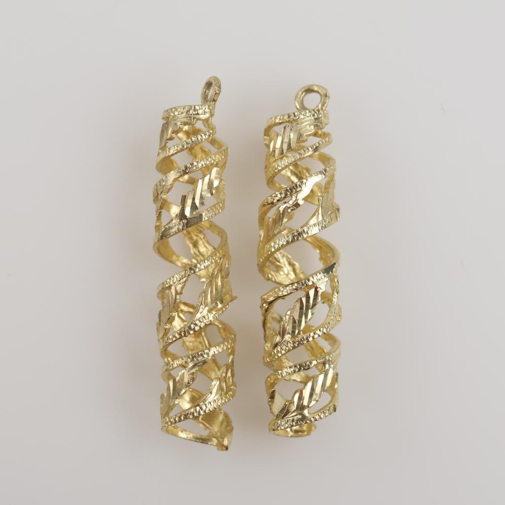 9kt Gold Spiral Dangle Earring Jackets